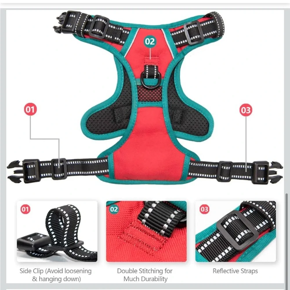 PHOEPET 2019 Upgraded No Pull Dog Harness, Reflective Adjustable Vest S/ 130/DC